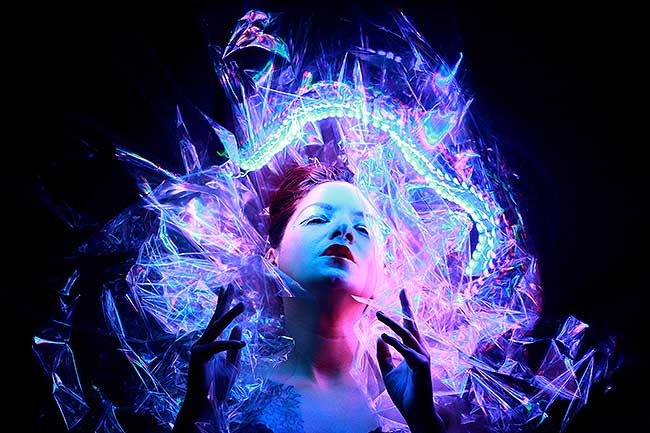 Wrapped Doll, light painting portrait